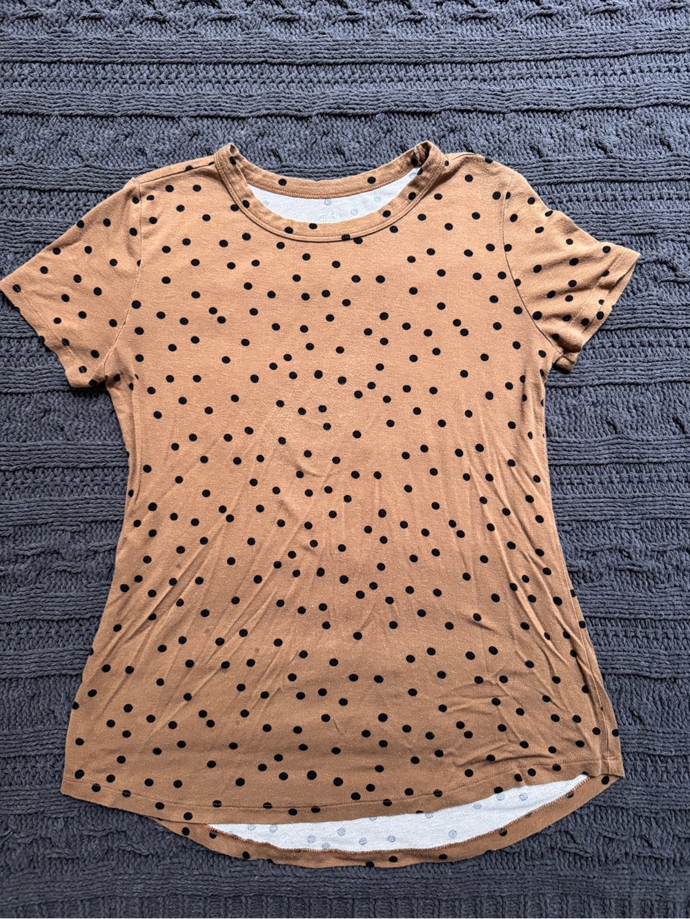 Maurices 24/7 Women's Polka Dot Short Sleeve Tee - Brown/Black, Extra Small